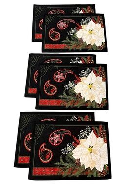 Festive Poinsettia Holiday Placemats - Set of 6
New
Handmade. Washable